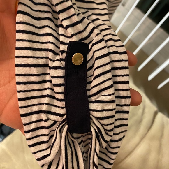Ann Taylor Navy Blue White stripes/silver buttons - Picture 6 of 8